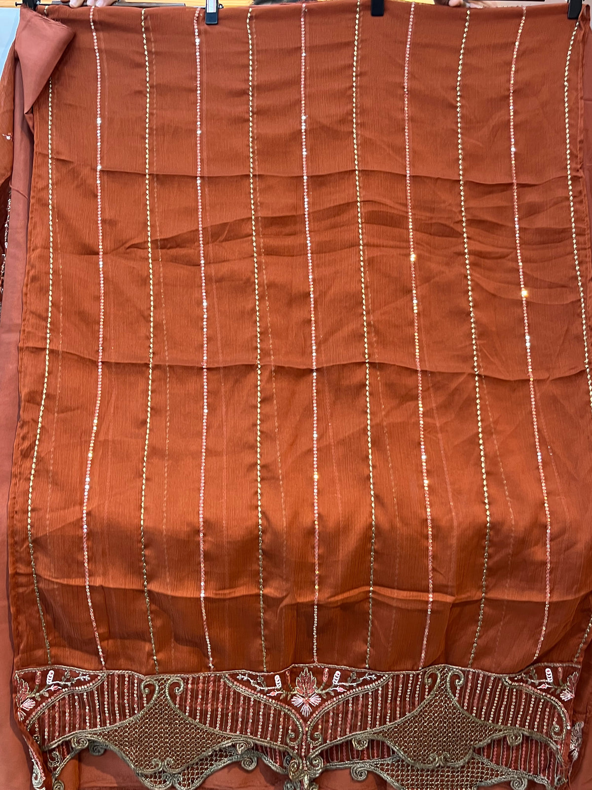 1484 Pakistani Unstitched Party Wear - Terracotta