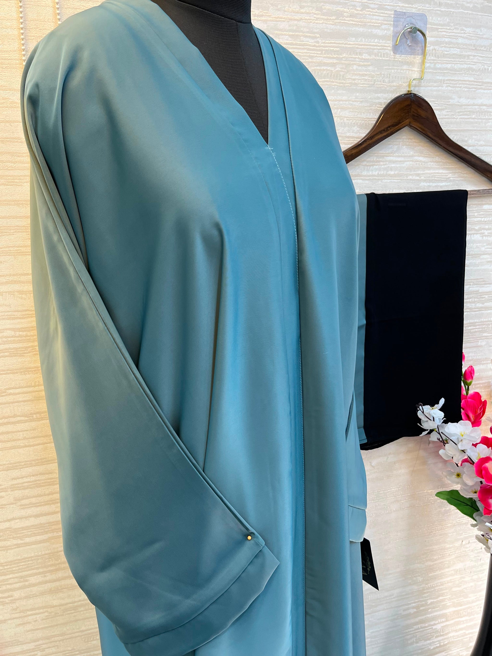 1112 The Premium Abaya - Teal Blue