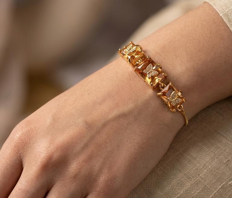 347 The Citrine Butterfly Link Bracelet