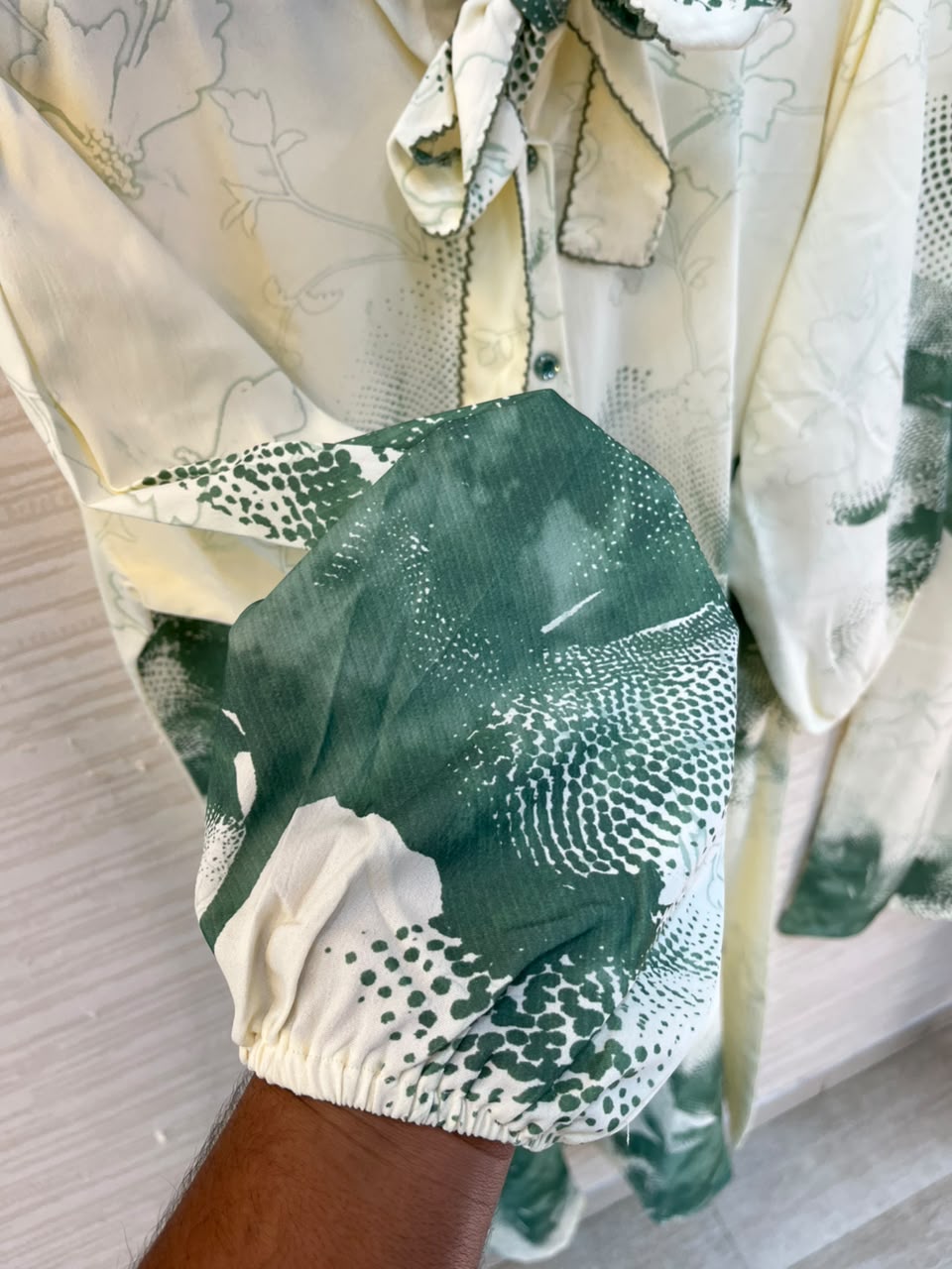 1192 Floral Printed Coord Set -  Bottle Green