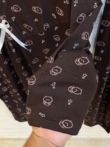 1447 Korean Bow Night Wear - Chocolate Brown