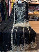 316 Imperial OG Husnara Gharara Set - Midnight Onyx