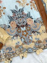 1450 Pakistani Embroidered Suit - Sky Blue