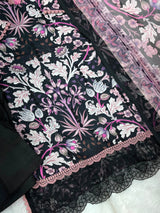 1320 Pakistani Chikankari Lawn Suit -  Black