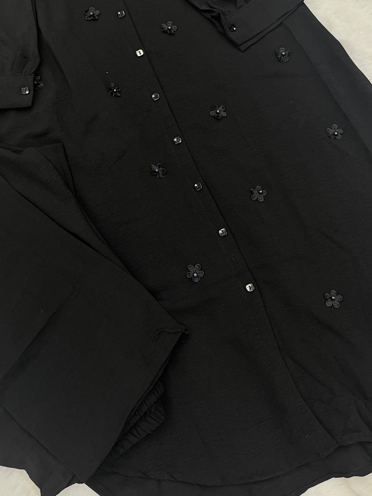 1379 Korean Long 2pc Coordset - Black