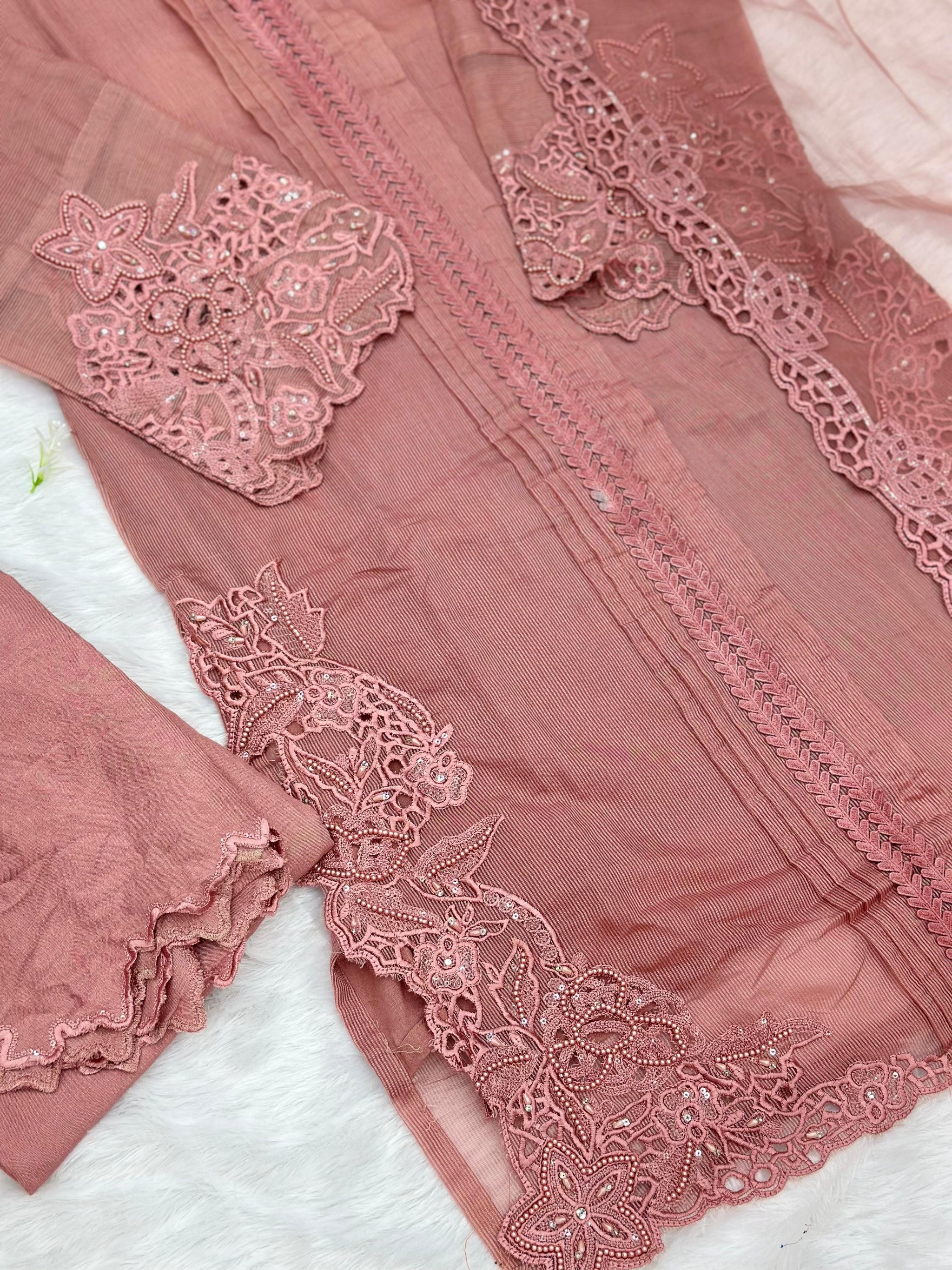 624 Premium Pakistani Party Wear - Dark Peach