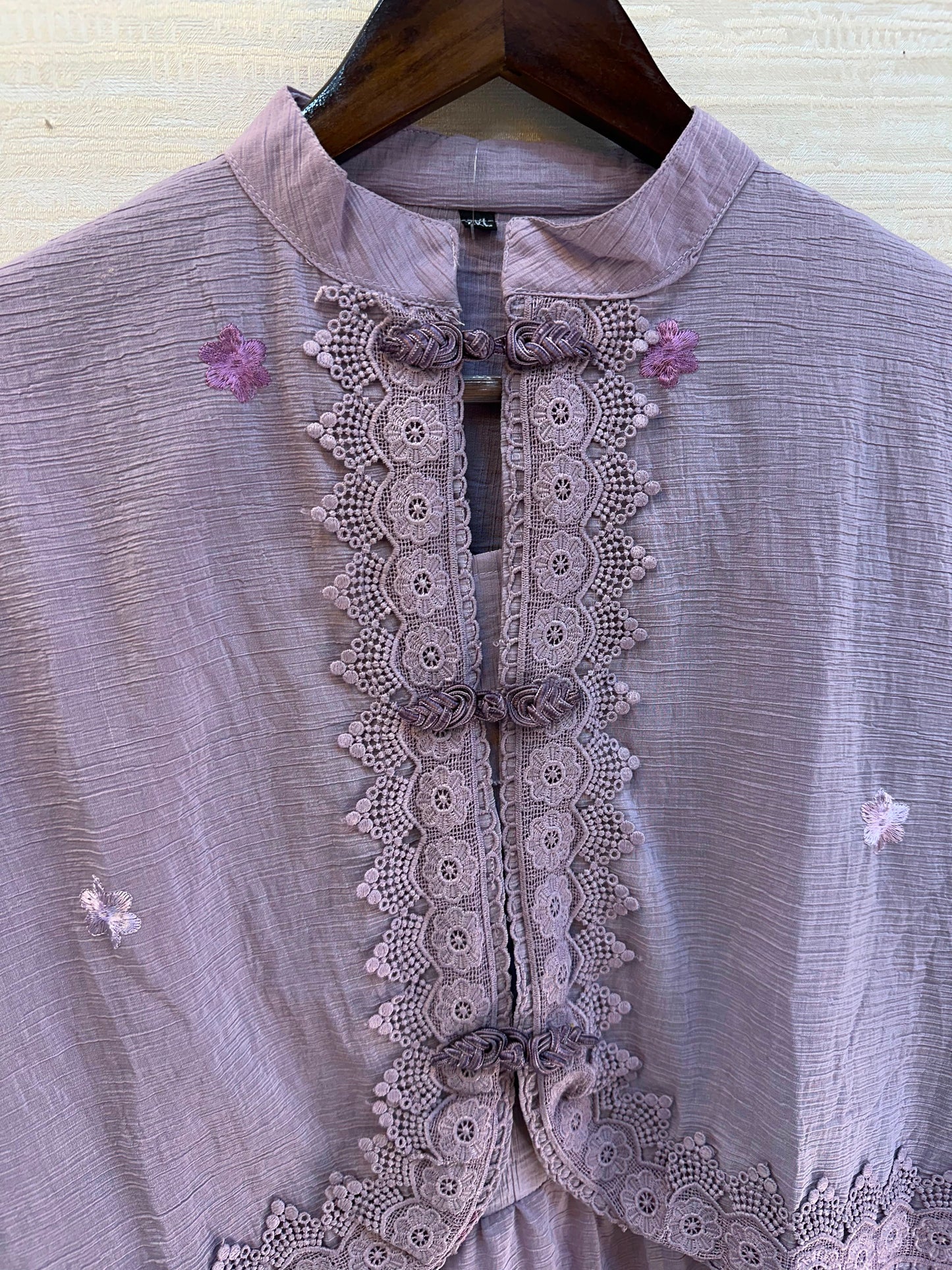 1208 Korean Jacket Gown Set - Lilac
