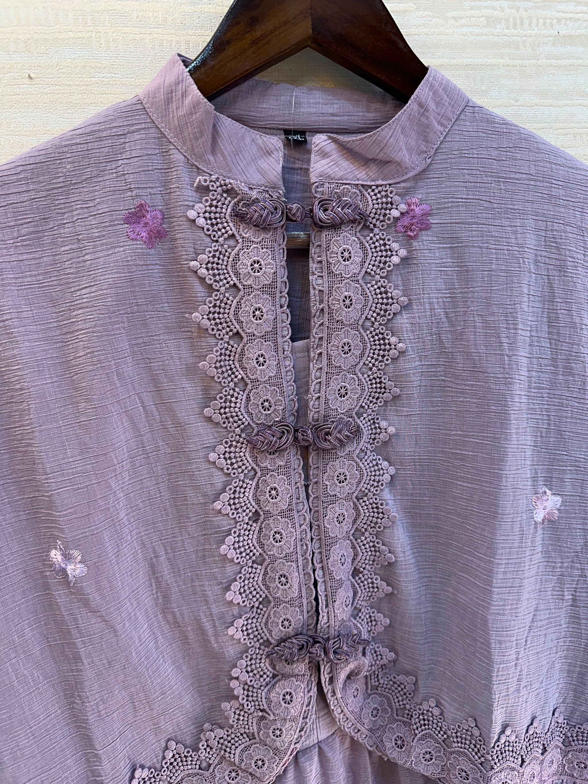 1208 Korean Jacket Gown Set - Lilac