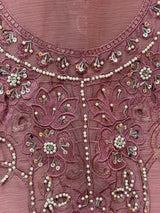 1456 Pakistani Unstitched Partywear - Rose Pink