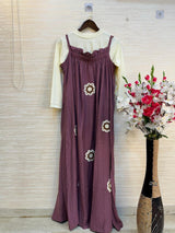 895 Floral Flare Coord Set - Purple
