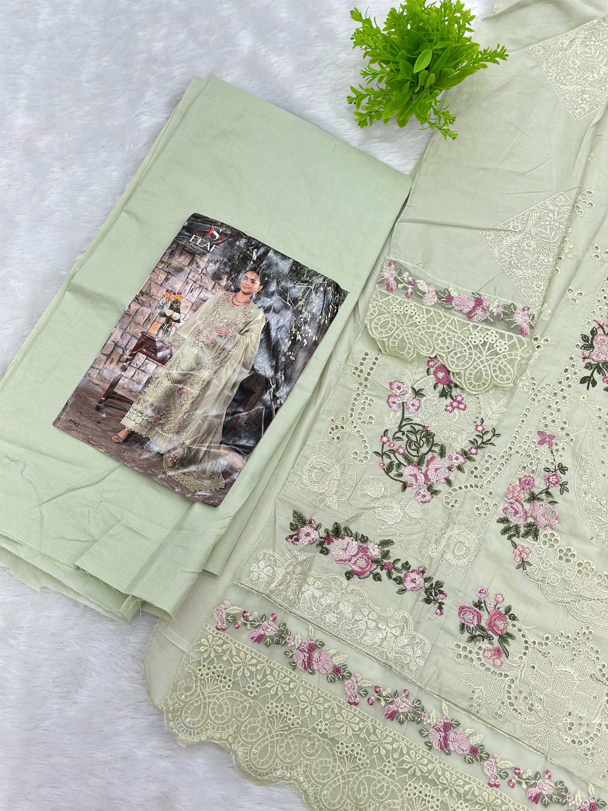 844 Elaf Pakistani Unstitched Lawn Suit