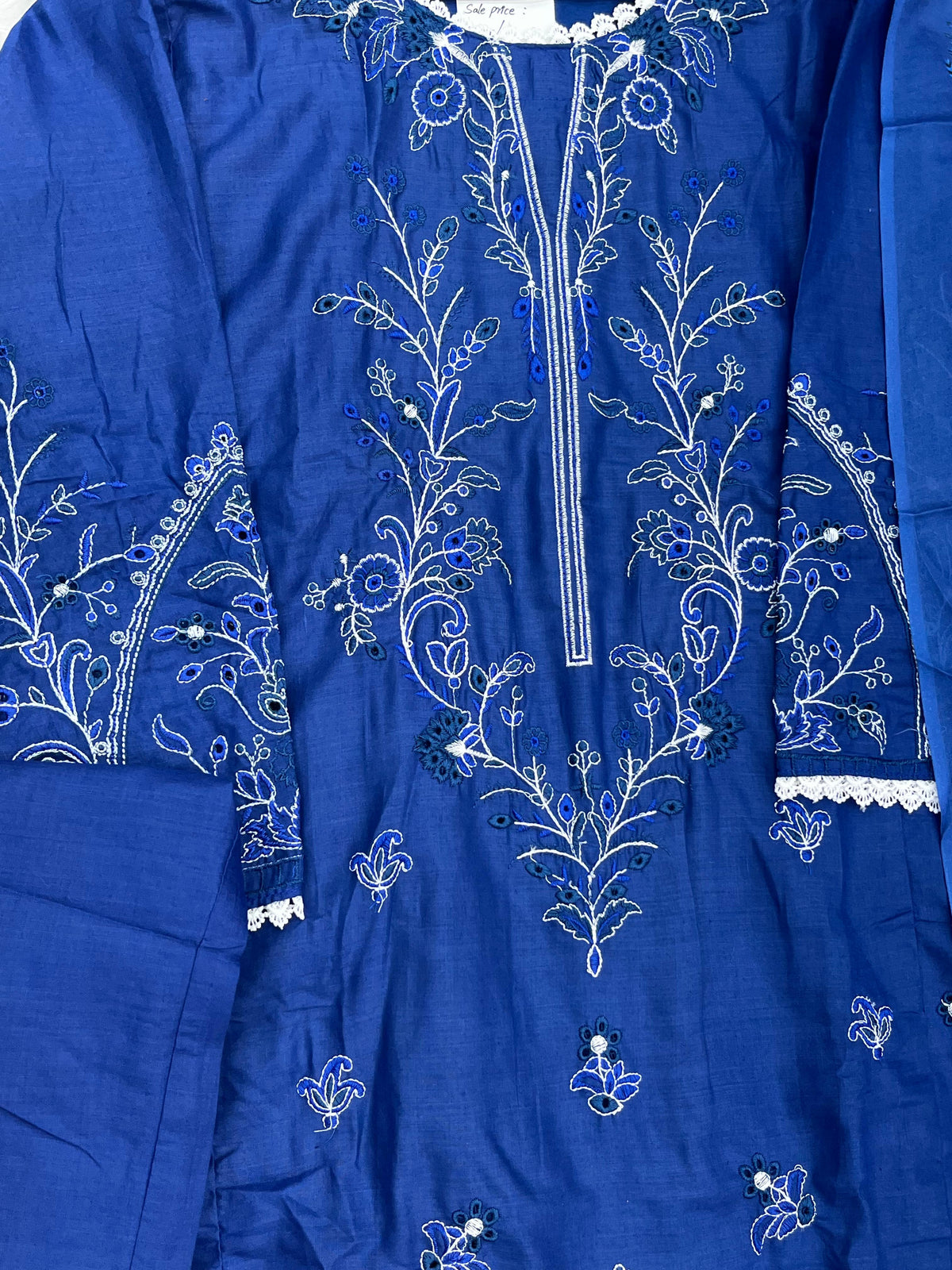1375 Pakistani Embroidered Lawn Suit - Blue