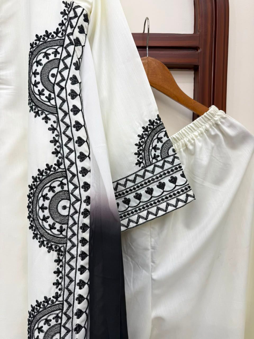 1338 Pakistani Embroidered Coord Set - White