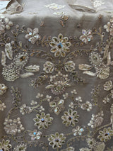 1438 Pakistani Unstitched Partywear - Beige