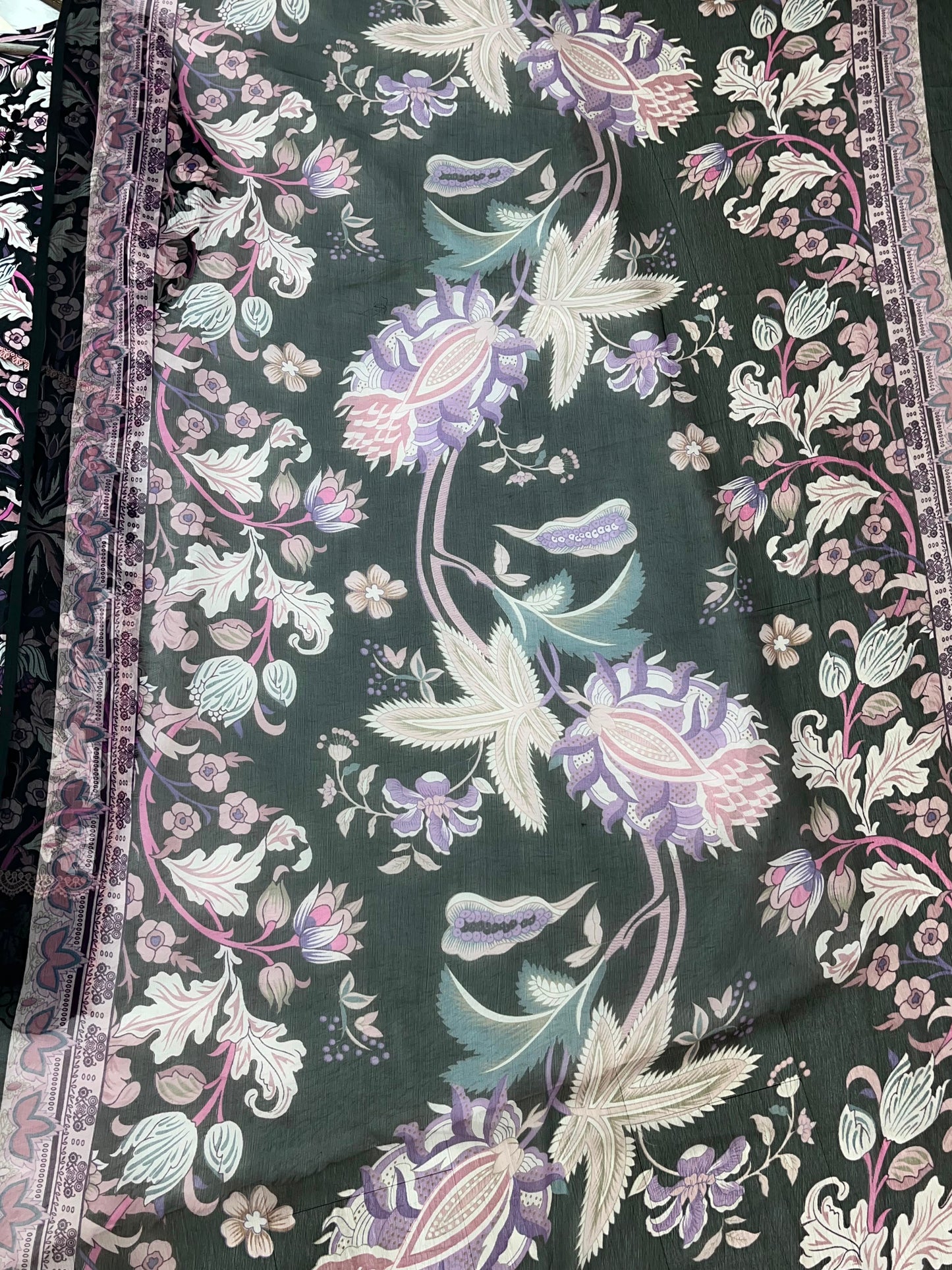 1320 Pakistani Chikankari Lawn Suit -  Black