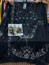 1442 Motifz Unstitched Partywear - Black