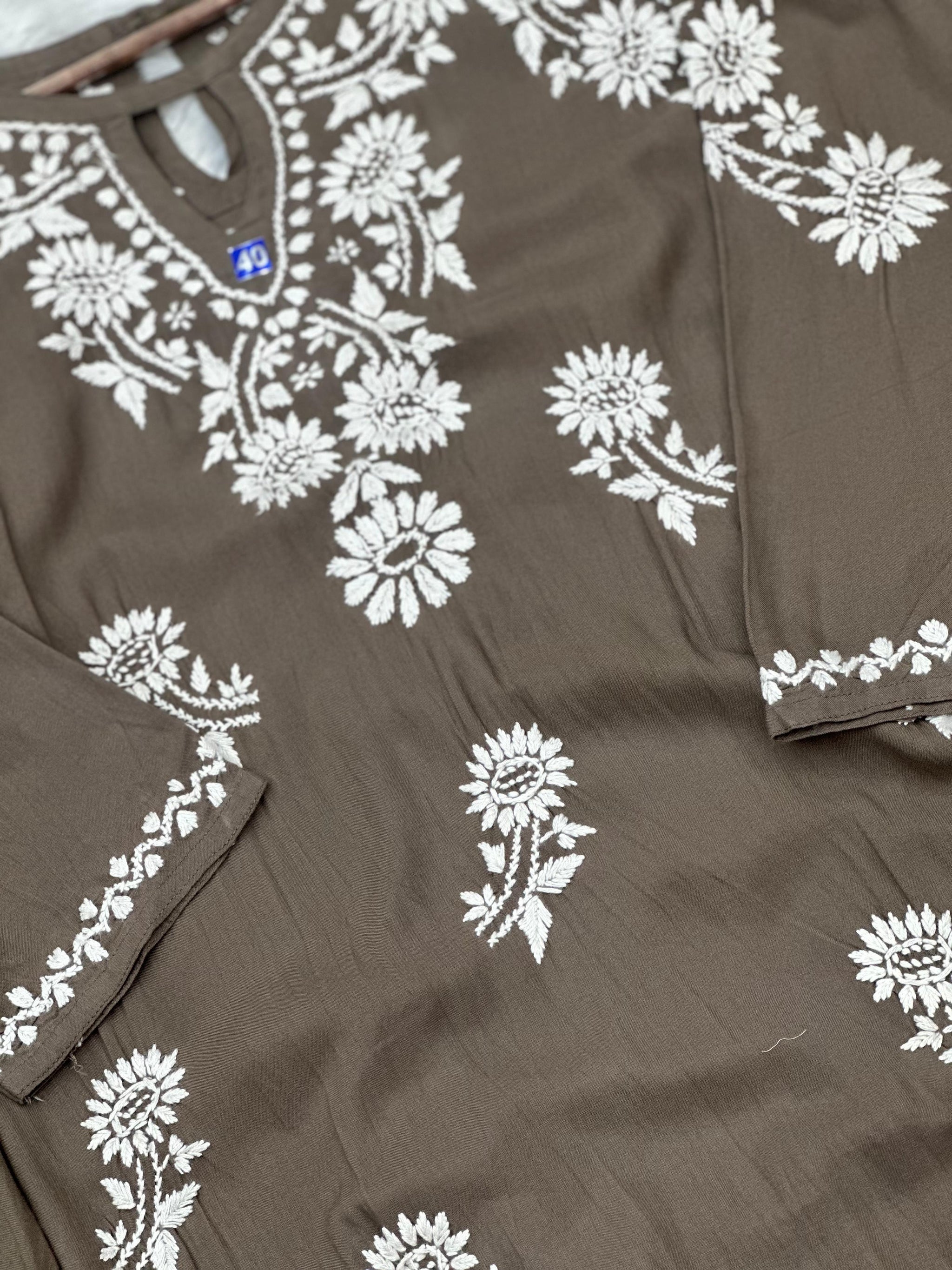 667 Lucknowi Palazzo Set - Grey