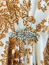 1201 Kaftan Coord Set - Cream