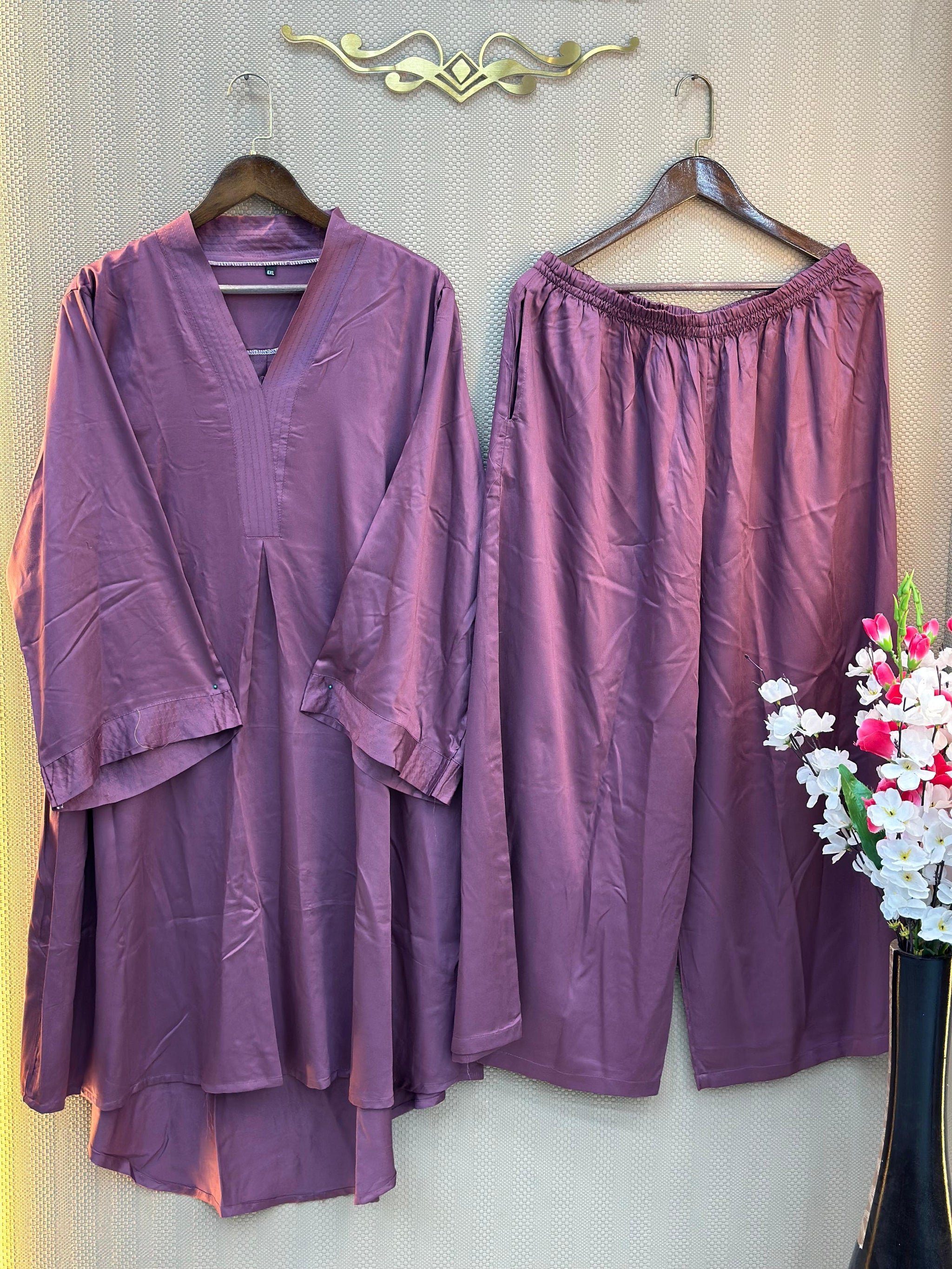 962 Modest Long Coord-Set - purple