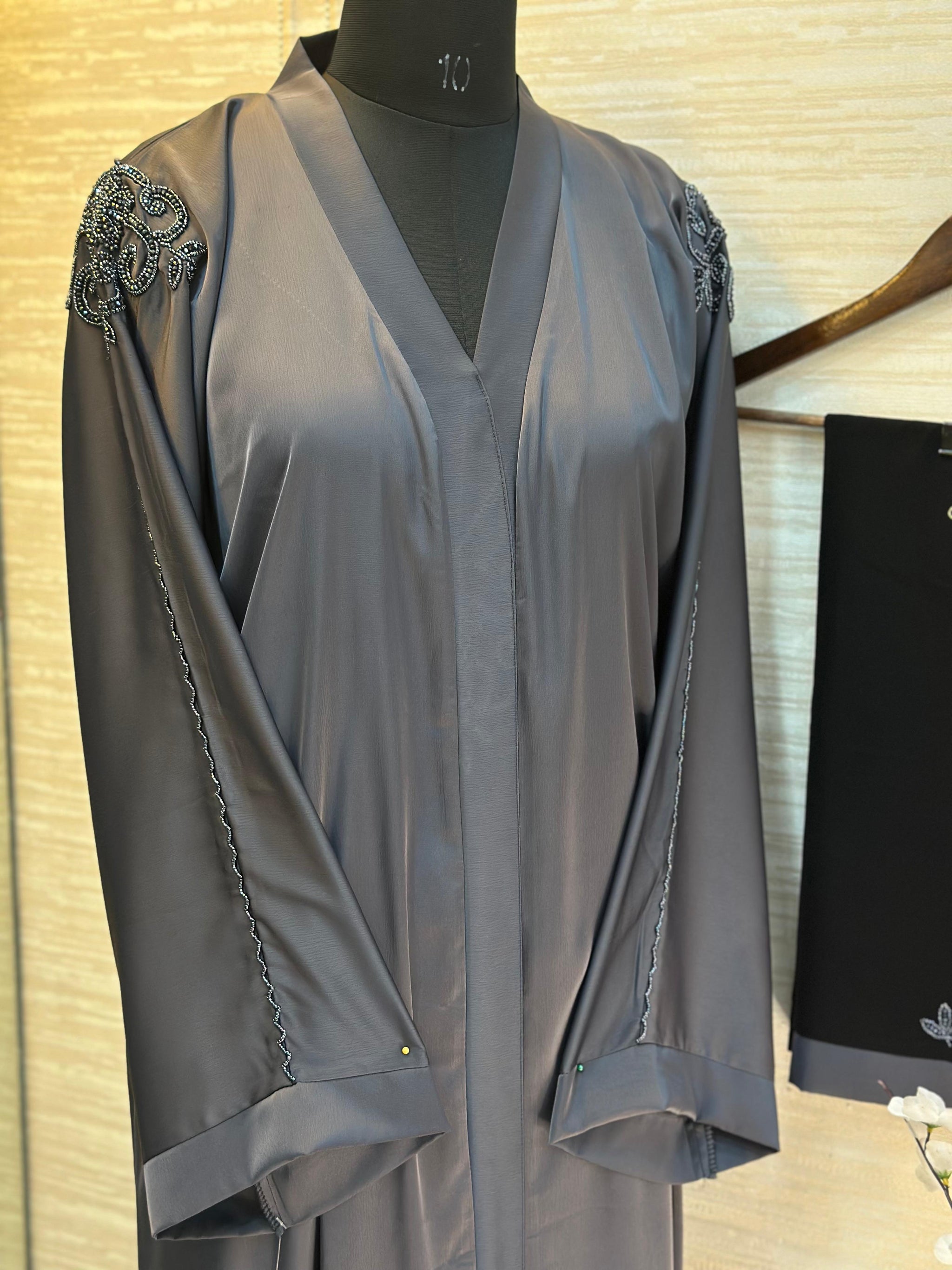 1114 The Premium Abaya - Slate Gray