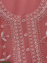 1452 Pakistani Unstitched Partywear - Pink