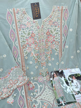 1440 Partywear Unstitched Partywear - Pista Green