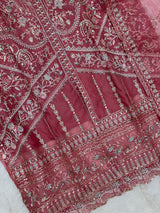 1434 Heavy Pakistani Partywear - Deep Rose