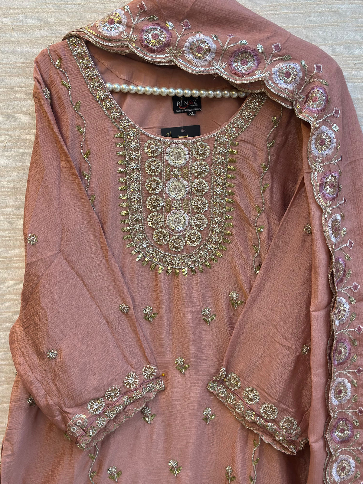 1784 Pakistani Party Wear - Dusty Peach