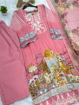680 Pakistani Lawn Suit - Pink