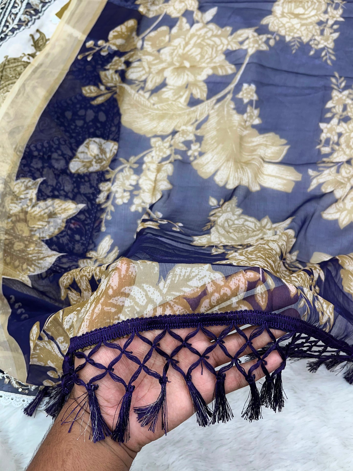 1212 Pakistani Lawn Suit - Mustard