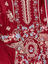 1378 Pakistani Lawn Suit - Red