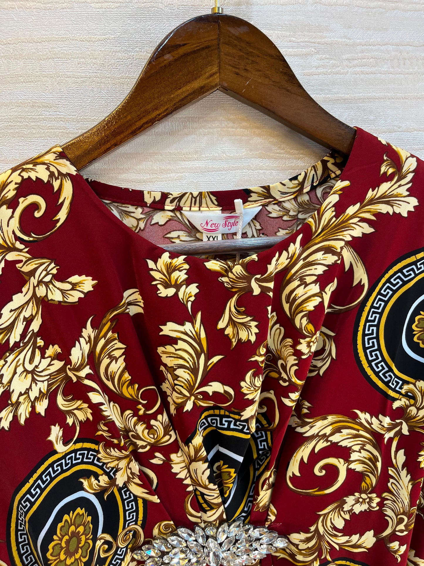 1201 Kaftan Coord Set - Maroon Red
