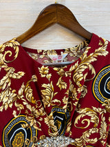 1201 Kaftan Coord Set - Maroon Red