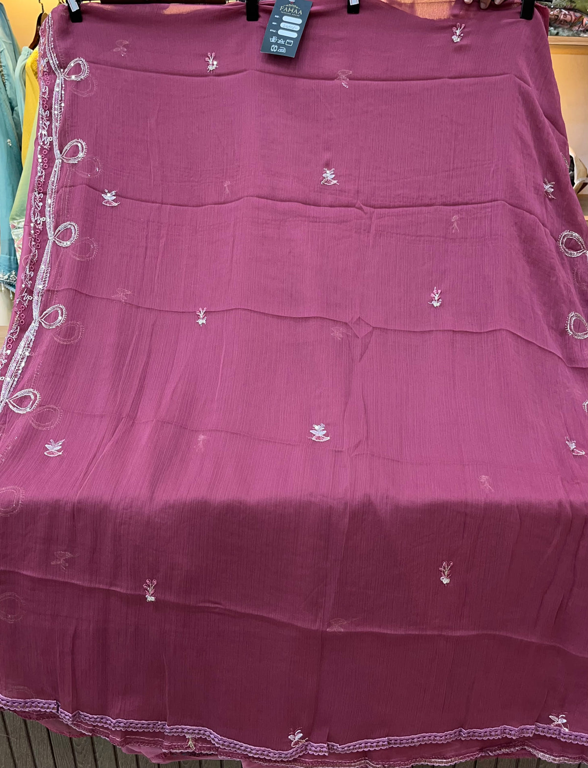 1446 Pakistani Unstitched Partywear - Berry Maroon