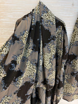 1099 Floral Kaftan Coord Set - Taupe Brown