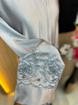 1122 The Premium Abaya - Ice Silver