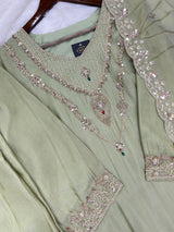 1425 Pakistani Sharara Set - Pista Green