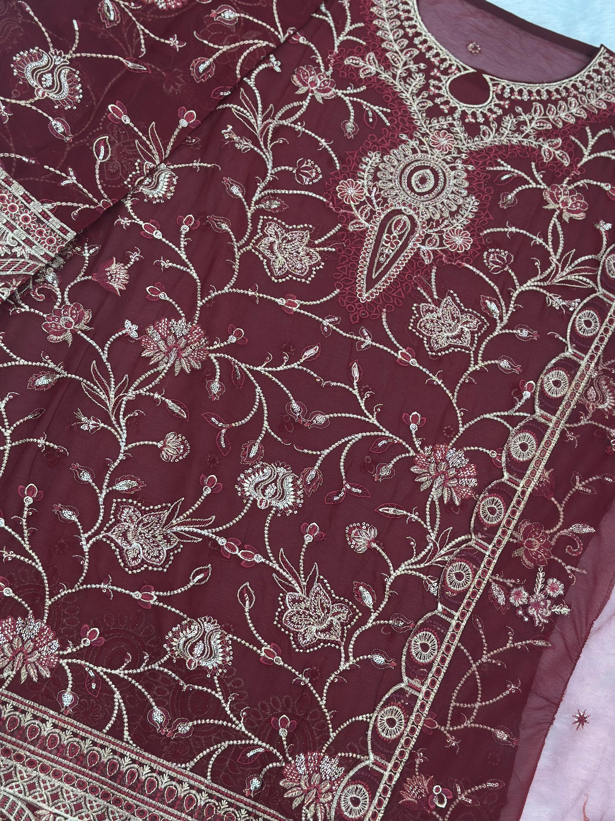 847 Ramsha | Dastak Luxury Chiffon Collection | Q-203 - Unstitched