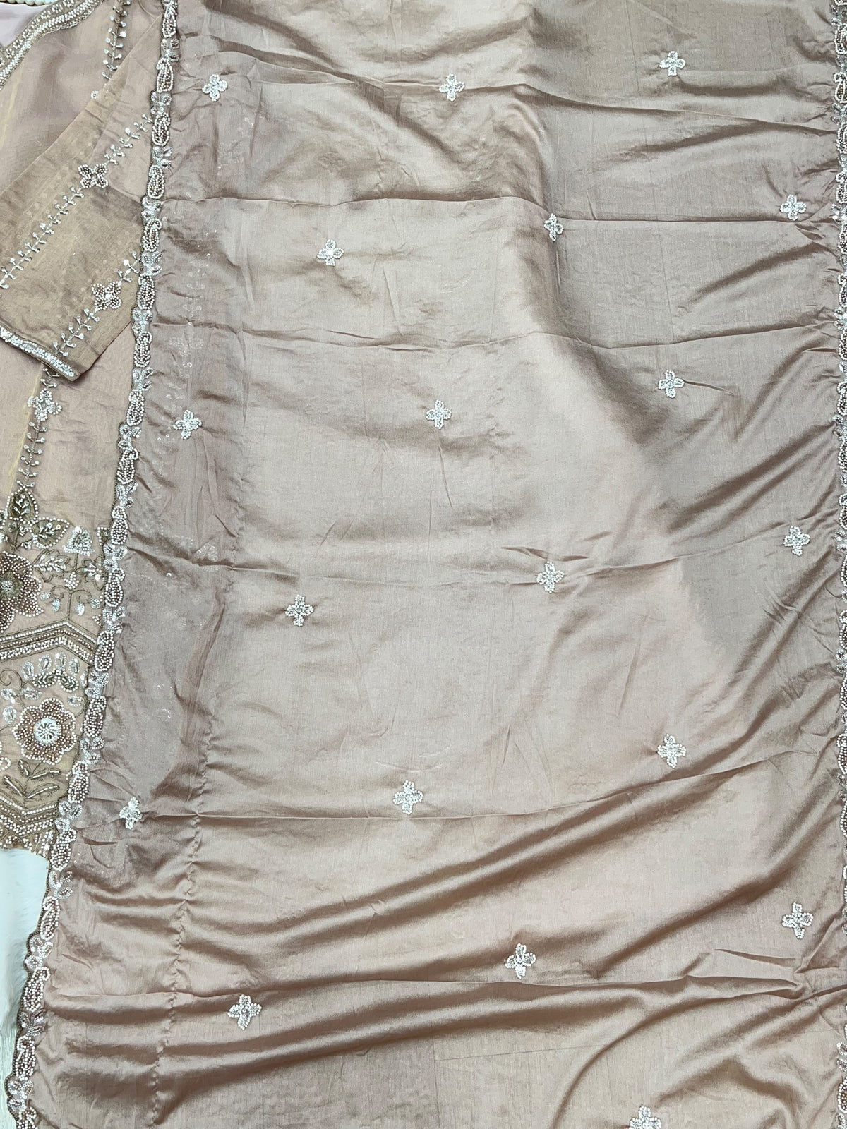 1428 Heavy Pakistani Partywear - Nude Peach