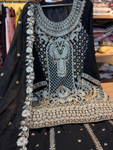 316 Imperial OG Husnara Gharara Set - Midnight Onyx
