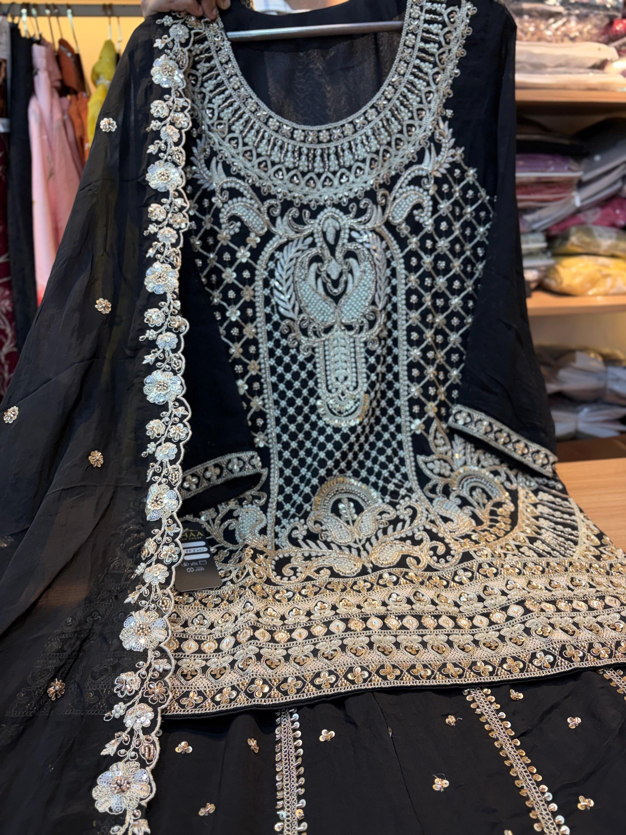 316 Imperial OG Husnara Gharara Set - Midnight Onyx