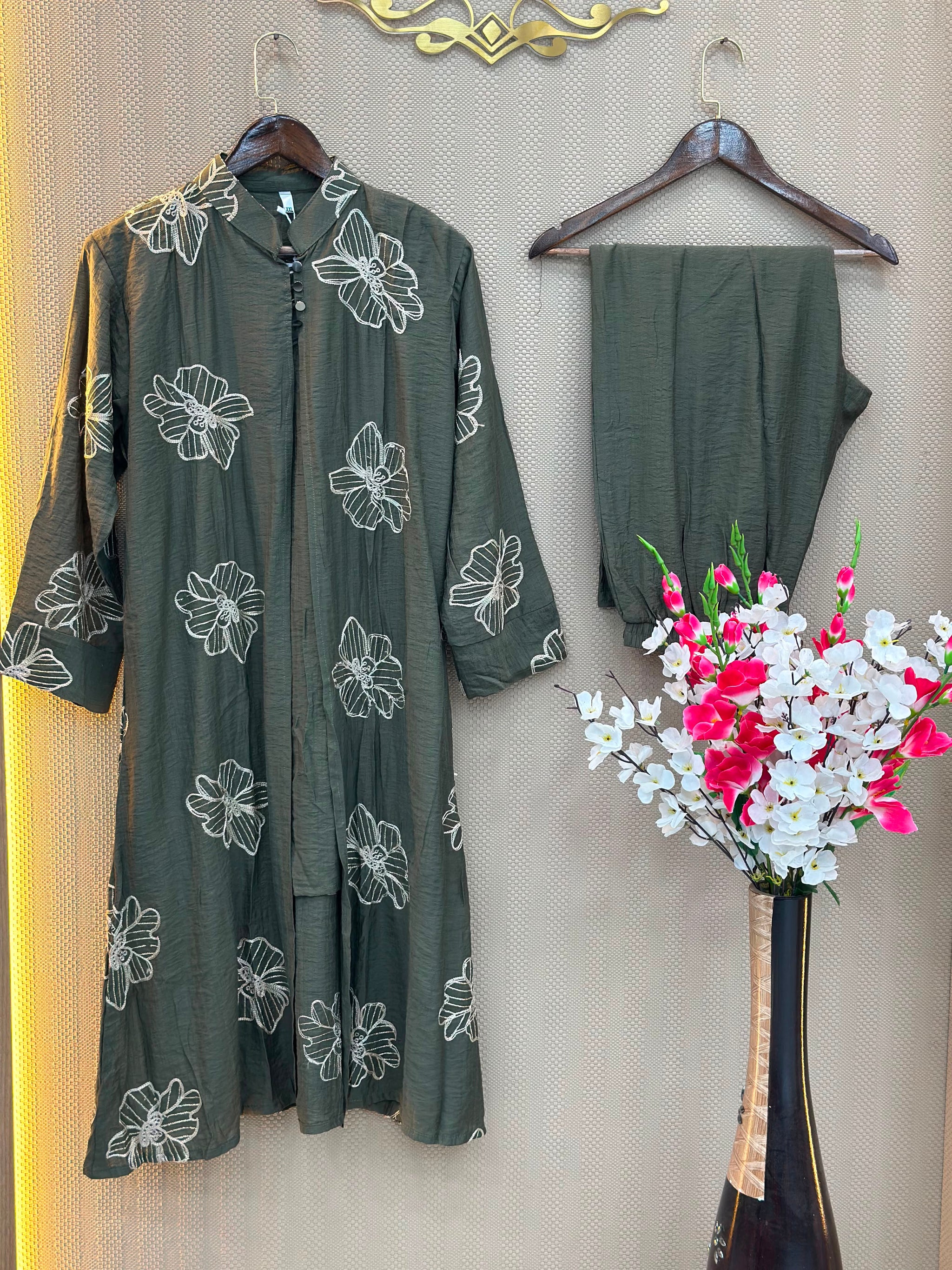 925 Modest Long Coord-Set -  Olive Green