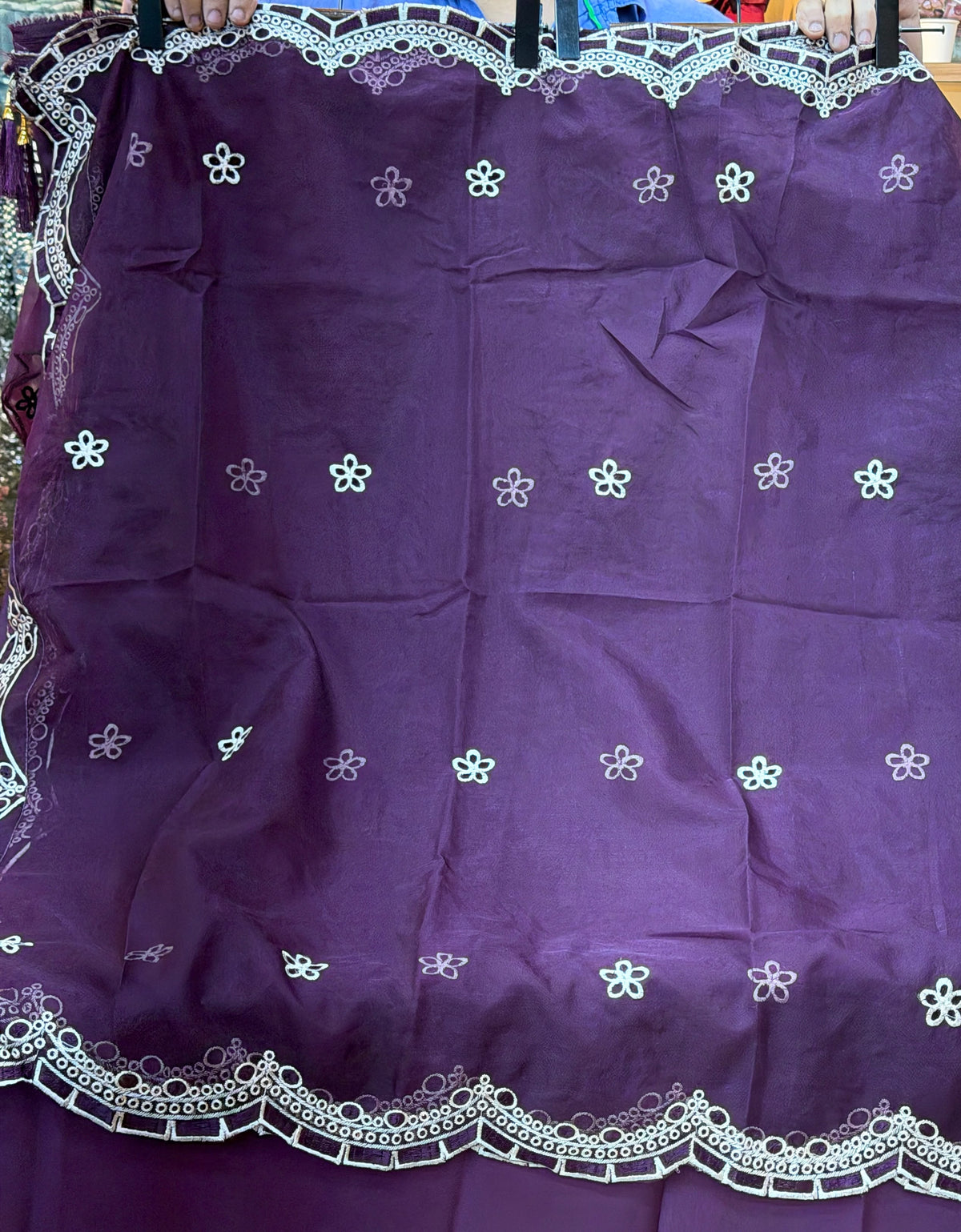 1437 Pakistani Unstitched Partywear - Purple