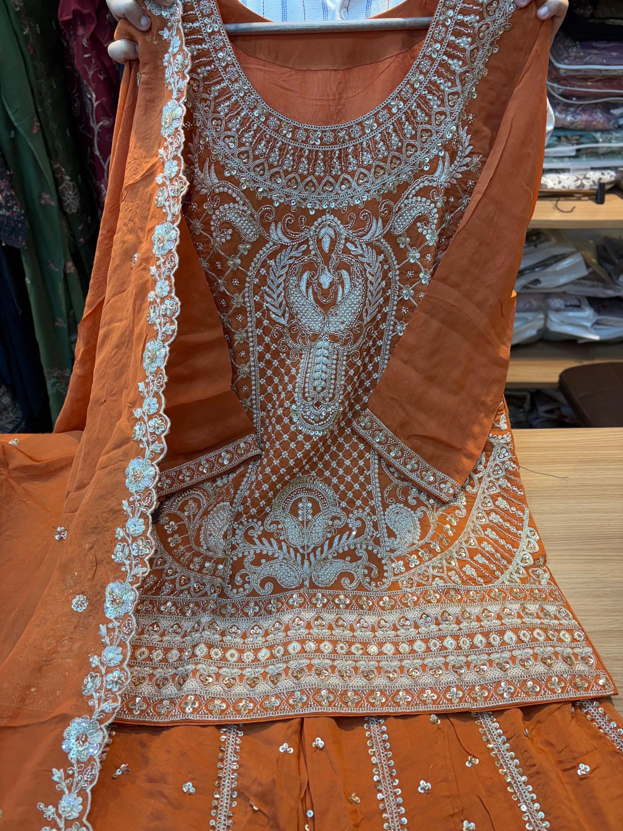 316 Imperial OG Husnara Gharara Set - Sunset Ochre