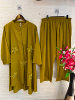 1202 Floral Patch Work Coord Set - Mustard Yellow