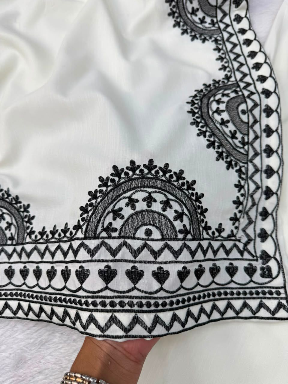 1338 Pakistani Embroidered Coord Set - White