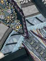 1449 Pakistani Embroidered Suit - Bottle Green