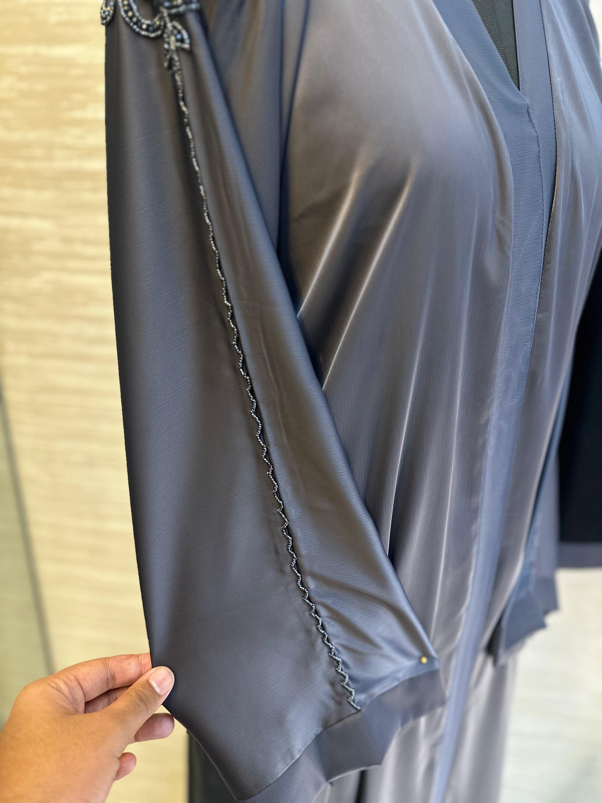 1114 The Premium Abaya - Slate Gray