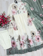 1457 Floral Gown Set - Sage Green