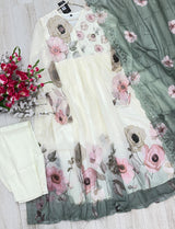 1457 Floral Gown Set - Sage Green